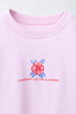 CAMISETA ESTAMPADO FLORES / Rosa - Zara фото 3