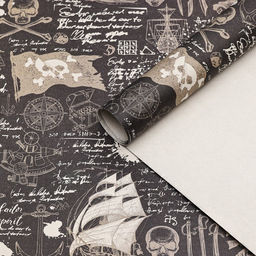 Цена за 2 шт. Бумага упаковочная, крафт «Морской бой», 70×100 см, 1 лист