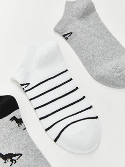 Desenli Erkek ?ocuk Patik ?orap 3l?