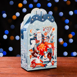 Цена за 10 шт. Подарочная новогодняя коробка «Фантазия» в зелёном, упаковка, 11.1×5.8×20.5 см