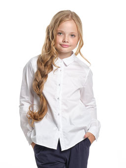 Рубашка для девочки белая школьная одежда UD 7818 белый
