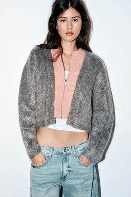 CHECKED KNIT CARDIGAN - Zara фото 2