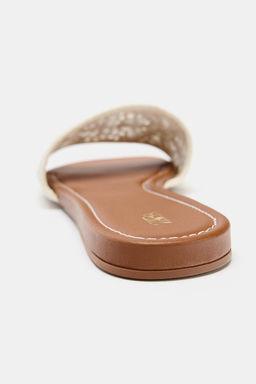 SANDALIA PLANA CROCHET / Beige claro - Zara фото 6