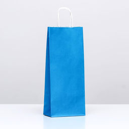 Цена за 10 шт. Пакет под бутылку крафтовый Лазурный, 14 х 8 х 32 см - Simaland фото 3