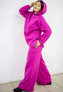 507 Костюм с толстовкой, начес, фуксия