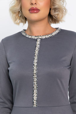 Платье трикотажное Парижанка (серое) П14786-10М