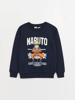 Bisiklet Yaka Naruto Bask?l? Uzun Kollu Erkek ?ocuk Sweatshirt