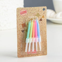 Цена за 10 шт. Свечи для торта Неон, 10 шт, МИКС, 5 см - Страна карнавалия фото 9