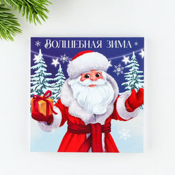 Подарочный набор новогодний, блокнот-раскраска и восковые мелки «Время чудес»