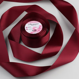 Цена за 2 шт. Лента атласная, 50 мм, 23±1 м, бордовая