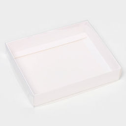 Цена за 5 шт. Коробочка сборная с прозрачной крышкой 16×13×3 см, белая