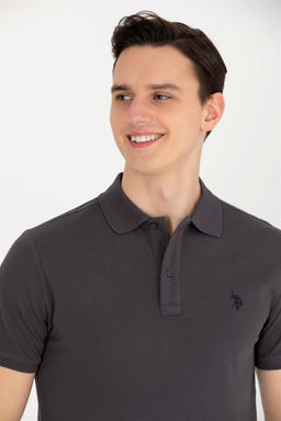 Мужская антрацитовая футболка с воротником поло Basic - U.s. polo assn фото 8