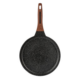 51472 WERNER Сковорода блинная DONO 28,0x2,5 см с индукционным дном, с двухслойным мраморным антипригарным покрытием Pfluon, бакелитовая ручка с покрытием Soft Touch. Материал: литой алюминий. Толщина  фото 3