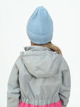 Шапка вязаная голубая Ш-113 (52-54)