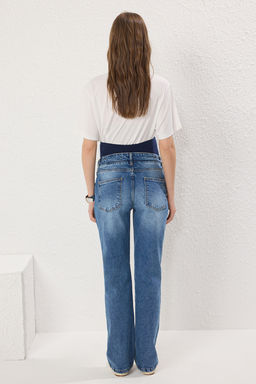 Mavi Kar?n Panelli Kemeri Lastikli Straight Fit Buyuk Beden Jeans TBBSS25CJ00028 - Trendyolmilla фото 4