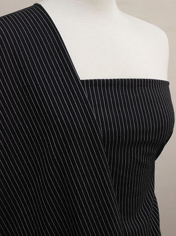 Пестрядь Средняя полоска на черном, ш.1.40м, хлопок-95%, п/э-5%,140гр/м.кв - Купава фото 2