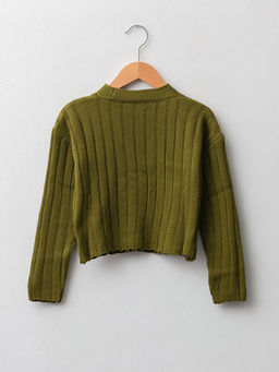 V Yaka Uzun Kollu K?z ?ocuk Triko H?rka - Waikiki фото 2