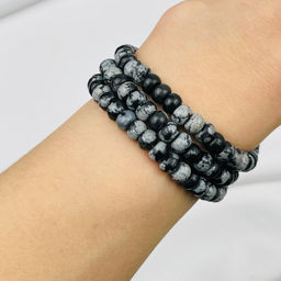 Бусины для украшений из снежного Обсидиана