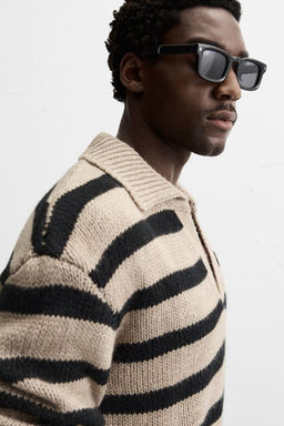 STRIPED KNIT POLO SHIRT - Zara фото 7