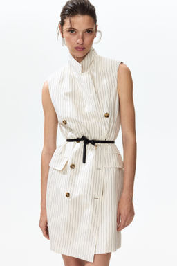Vestido blazer en mezcla de lino - H&m фото 3