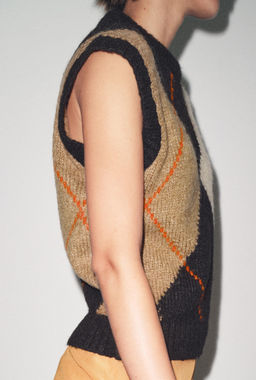 ARGYLE KNIT WAISTCOAT TOP - Zara фото 2