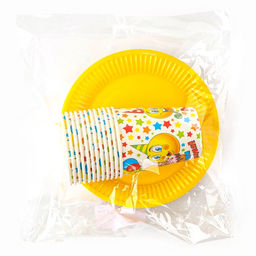 Набор посуды одноразовый «Смайлы», 12 стаканов, 12 тарелок