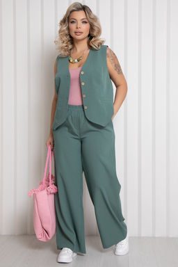 Брюки П-2240/3 Цвет:дымчато-зеленый - Леди агата фото 2