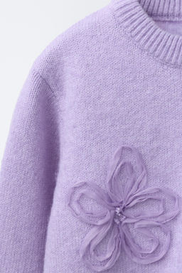 TULLE FLOWER KNIT SWEATER - Zara фото 3