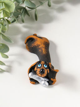 Фигура "Такса с костью" 4,6х4,5х10,6см