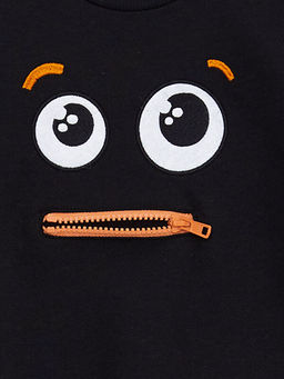 Bisiklet Yaka Uzun Kollu Bask?l? Erkek Bebek Tulum - Waikiki фото 3