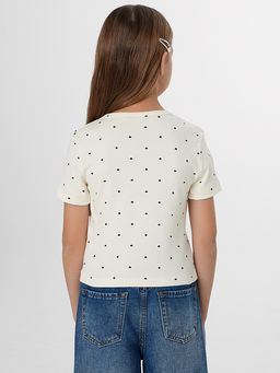 Футболка для девочек бежевая с декоративным бантиком - Mark formelle фото 2