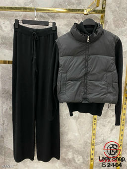 Жилетки, трикотажный костюм, Брюки палаццо, Кофта с воротником - Bruno фото 3