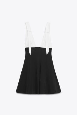 CONTRASTING SHORT DRESS WITH BOWS - Zara фото 15