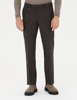 Kahverengi Slim Fit Kuma_ Pantolon