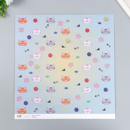 Цена за 5 шт. Бумага для скрапбукинга двусторонняя «Котики», плотность 180 г, 30.5×32 см