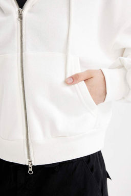 Толстовка Cool Standard Fit с капюшоном на молнии - Defacto фото 5