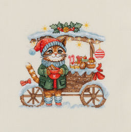 Klart набор для вышивания 8-578 Тележка со сладостями 19.5 х 19 см