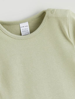 Bisiklet Yaka K?sa Kollu K?z Bebek ??t??tl? Body