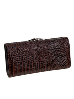Женское портмоне из искусственной кожи, цвет шоколад