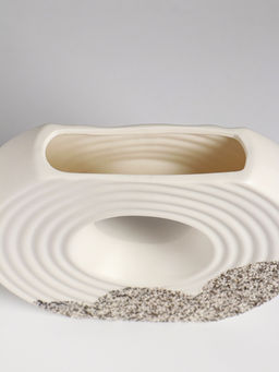 Ваза «Паскуаль», 16×19 см, керамика, бело-серая