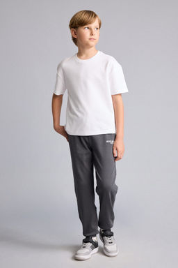 %100 Pamuk Bask_l_ Oversize Pantolon Erkek _ocuk