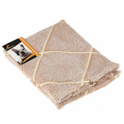 Подстилка-плед для животных 50х70см Ромбы беж, велсофт Bamboo набивной, полиэстер 100%, плотность 260г/м2, упаковка Пакет ПП 35х45см, т.м. Pet toys