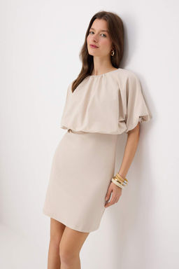 Ta_ Bodycon Yarasa Kol K_sa Kollu Mini Paper Touch _rme elbise TWOSS26EL00780 - Trendyolmilla фото 4