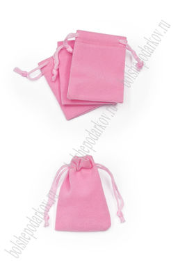 Мешочек бархатный 5*7 см (20 шт) SF-7579, розовый