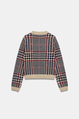 HOUNDSTOOTH WOOL JUMPER - Zara фото 8
