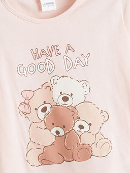 Bask?l? K?z ?ocuk Pijama Tak?m?