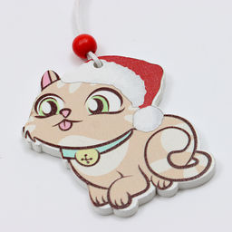 Елочные игрушки в деревянной подарочной упаковке 12 шт., 13×13×2 см