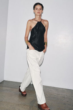 ZW COLLECTION PLEATED COTTON TROUSERS - Zara фото 5