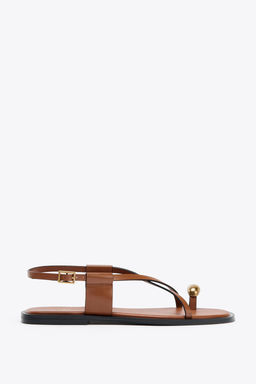 FLAT SANDALS WITH METAL TOE DETAIL - Zara фото 7