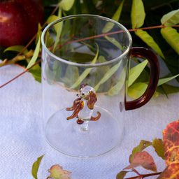 Кружка, 420 мл, стекло Б, с коричневой ручкой, Собака, Monterey - Anna lafarg фото 3